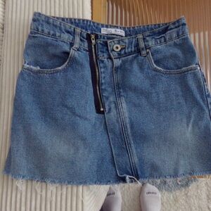 Zara denim miniskirt - asymmetrical zip!